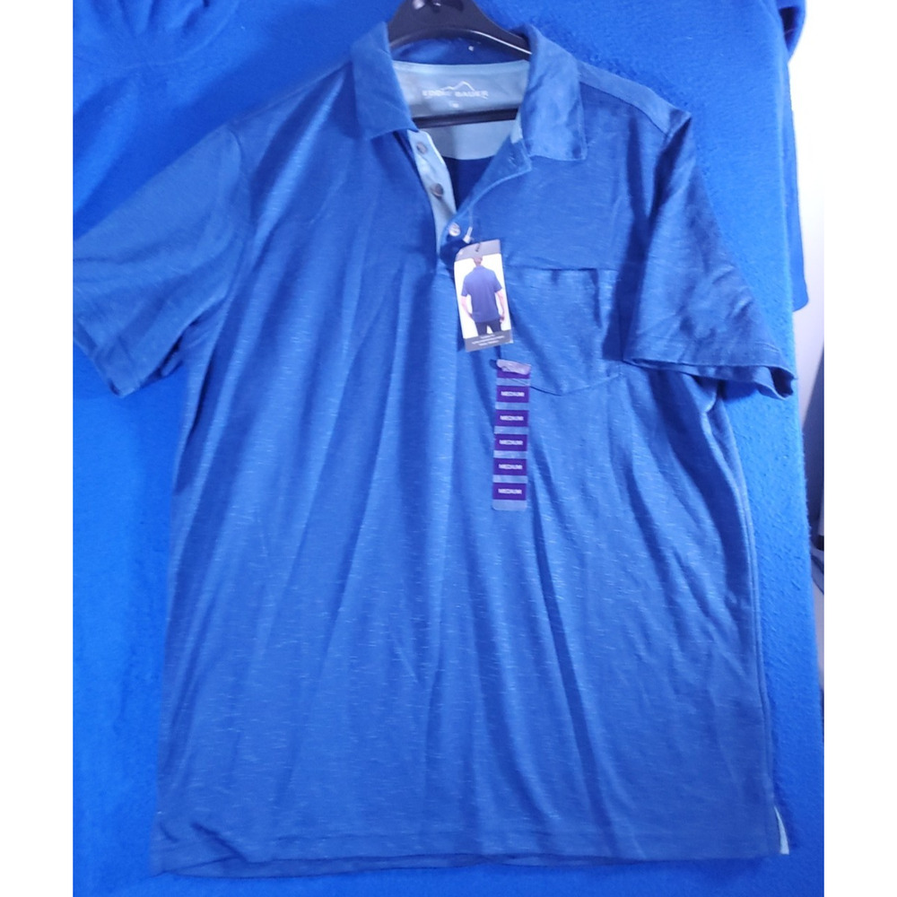 Eddie Bauer Blue Polo Shirt Men's Size M NEW with tag